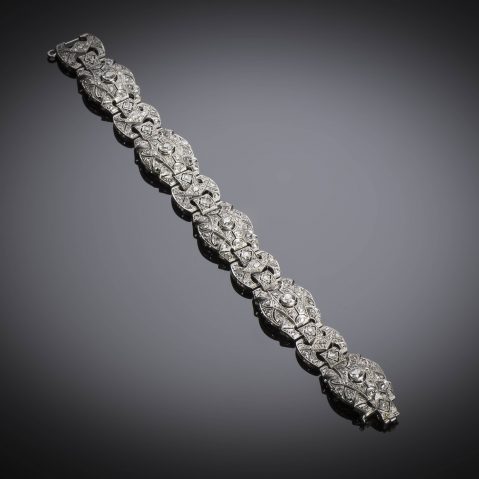 Bracelet Art Déco diamants platine