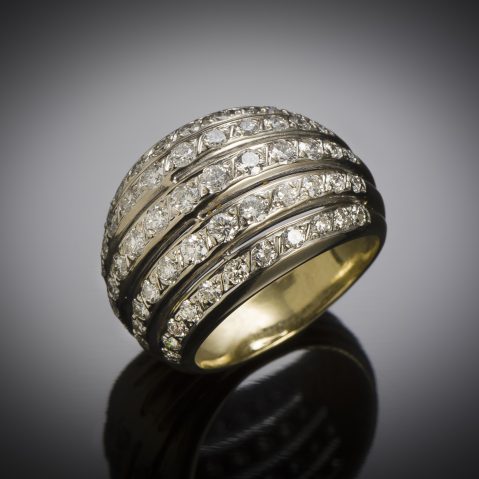 Bague boule vintage diamants (2,80 carats)