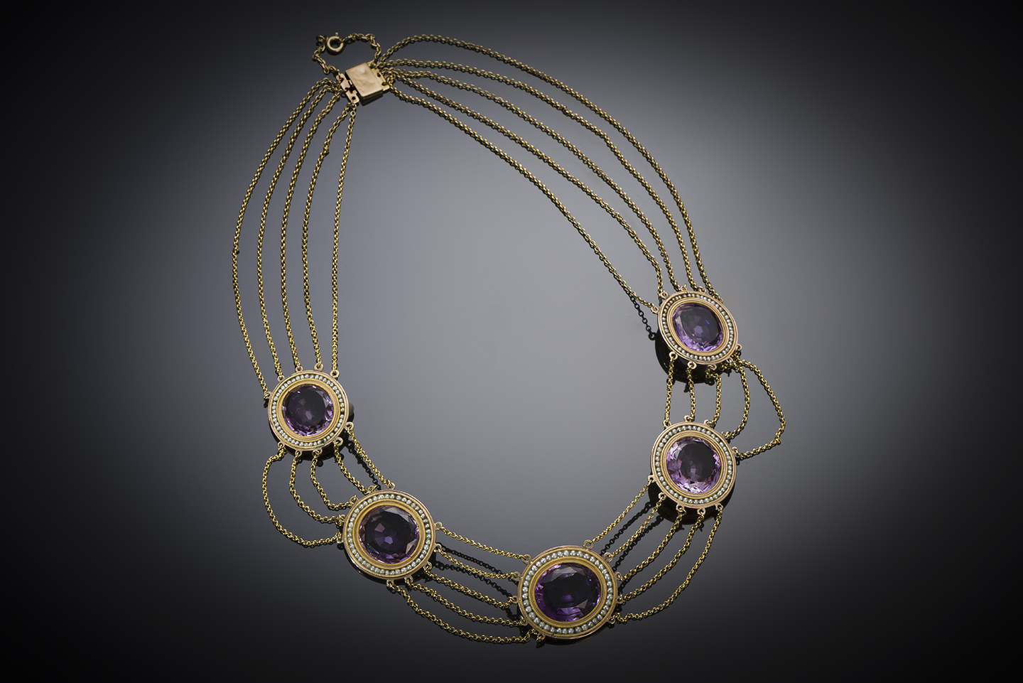 Collier améthystes et perles fines (première moitié du XIXe siècle)-1