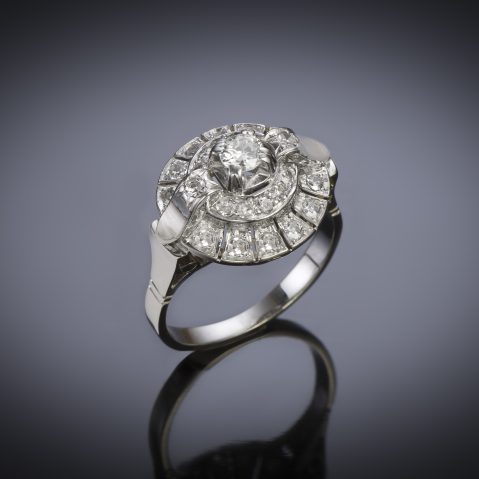Bague Art déco diamants
