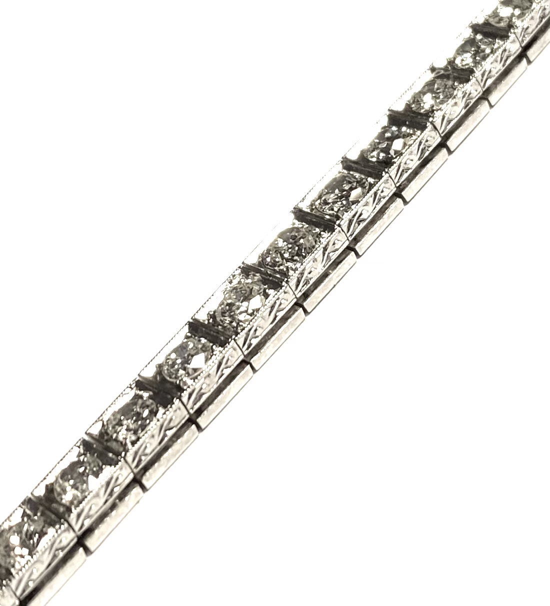 Bracelet Art déco diamants (4 carats) platine-2