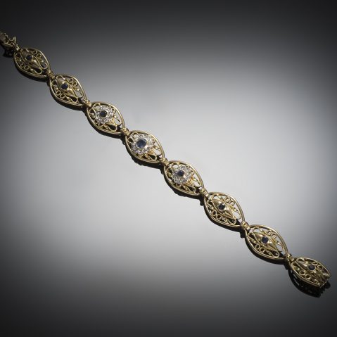 Bracelet saphirs diamants vers 1900
