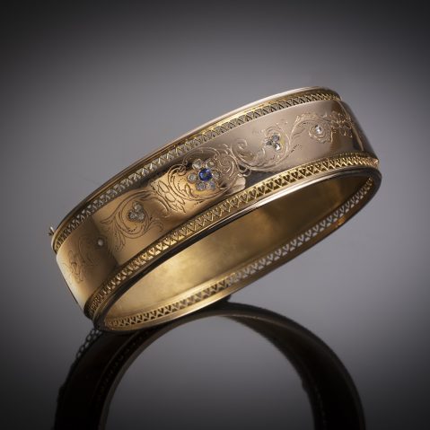Bracelet saphir diamants (deuxième moitié du XIXe siècle)