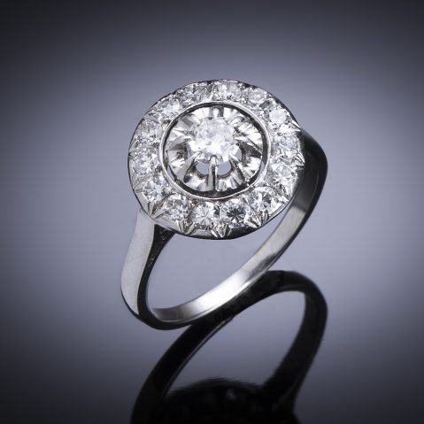 Bague Art déco diamants (1 carat) platine
