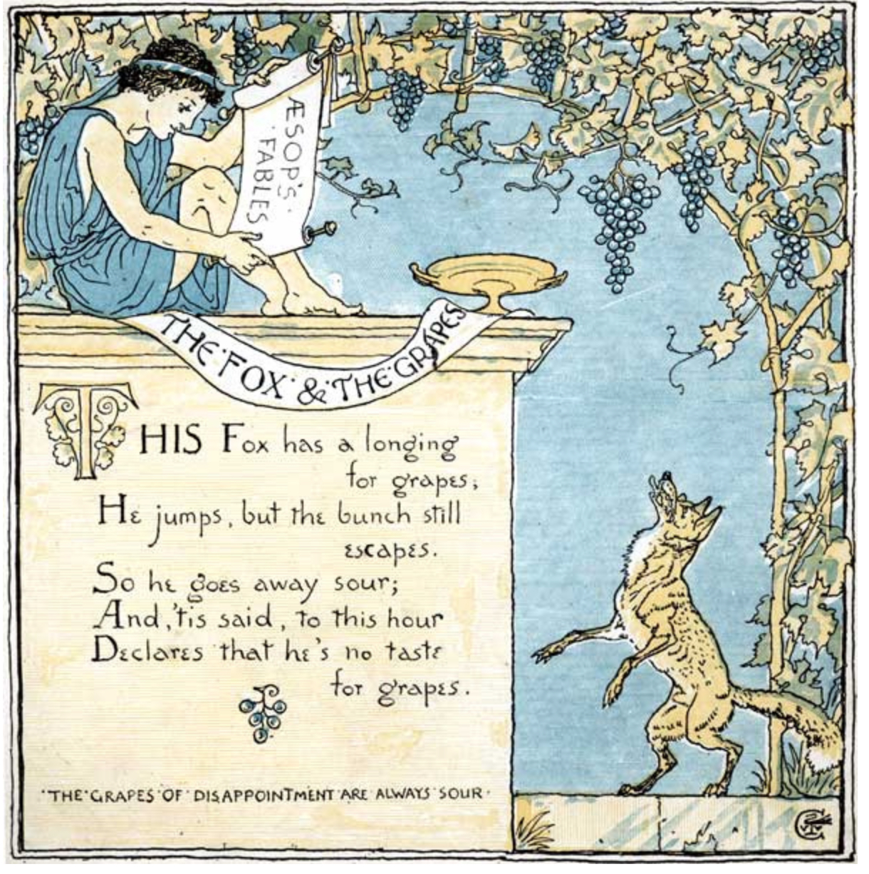 Broche vintage en or représentant la fable de Jean de La Fontaine « Le renard et les raisins »-4