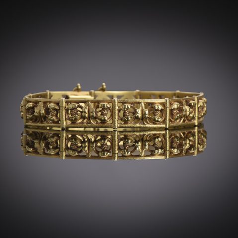 Bracelet néo-gothique Jules Wièse vers 1850 – 1860 (signé et poinçon de maître)