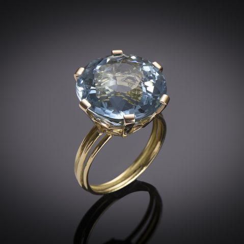 Bague vers 1950 aigue-marine Santa Maria (11 carats, certificat CGL)