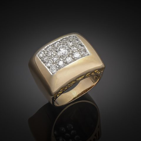 Bague vintage diamants (1,20 carat), en or 13,80 grammes
