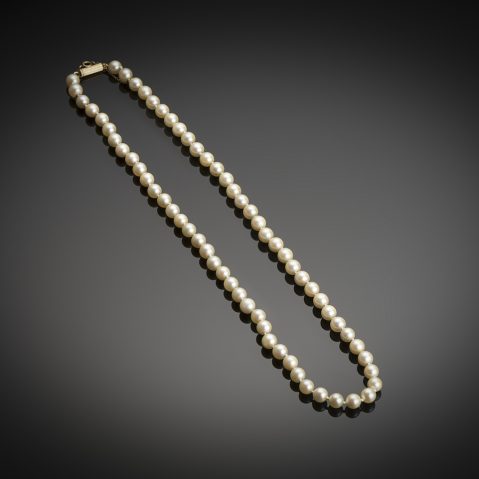 Collier perles (fermoir or)