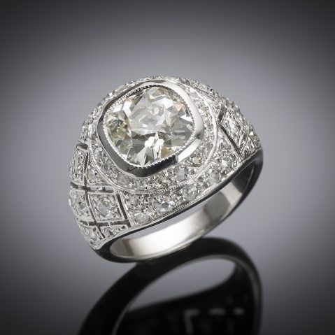 Bague Art déco diamants (3 carats, centre 2,78 carats)
