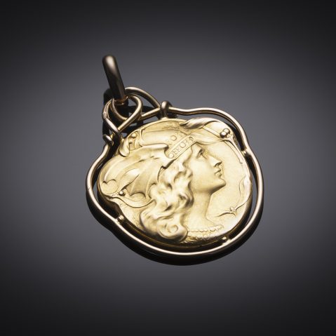 Médaille or Art nouveau Edmond Becker