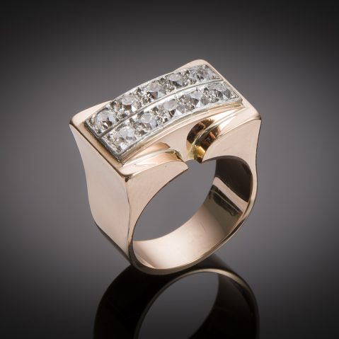 Bague « Tank » vers 1940 diamants (1 carat)
