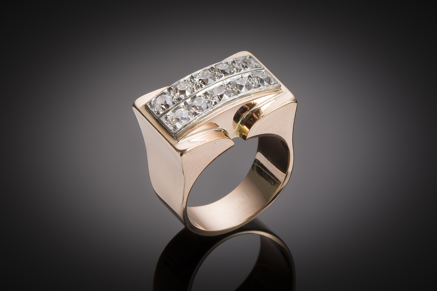 Bague « Tank » vers 1940 diamants (1 carat)-1