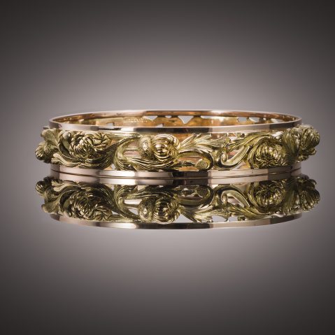 Bracelet Art nouveau signé Jacquin de 57,5 grammes. Travail français vers 1900.