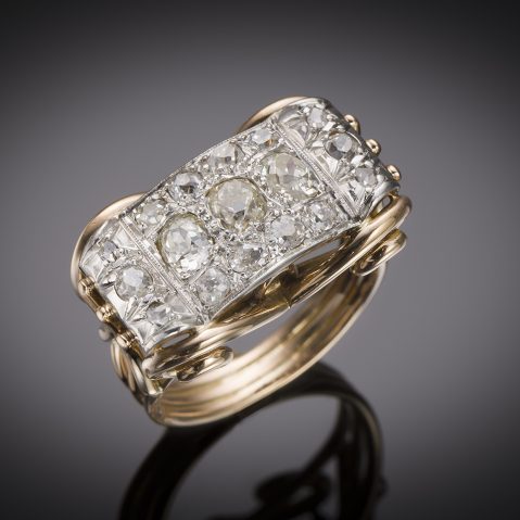 Bague vers 1940 – 1950 diamants (environ 1,30 carat)