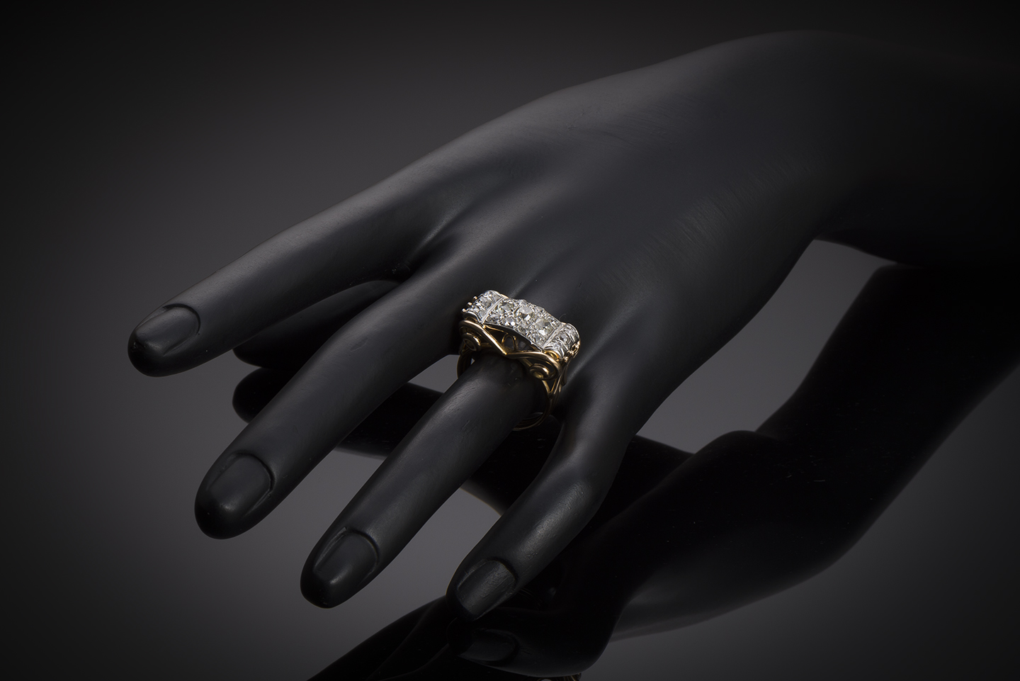Bague vers 1940 – 1950 diamants (environ 1,30 carat)-2