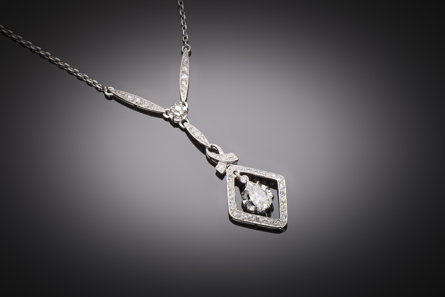 Collier diamants Art Déco (1,20 carat)-1