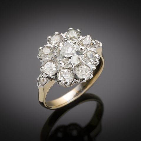Bague diamants 2,80 carats (centre 1,82 carat) début XXe siècle