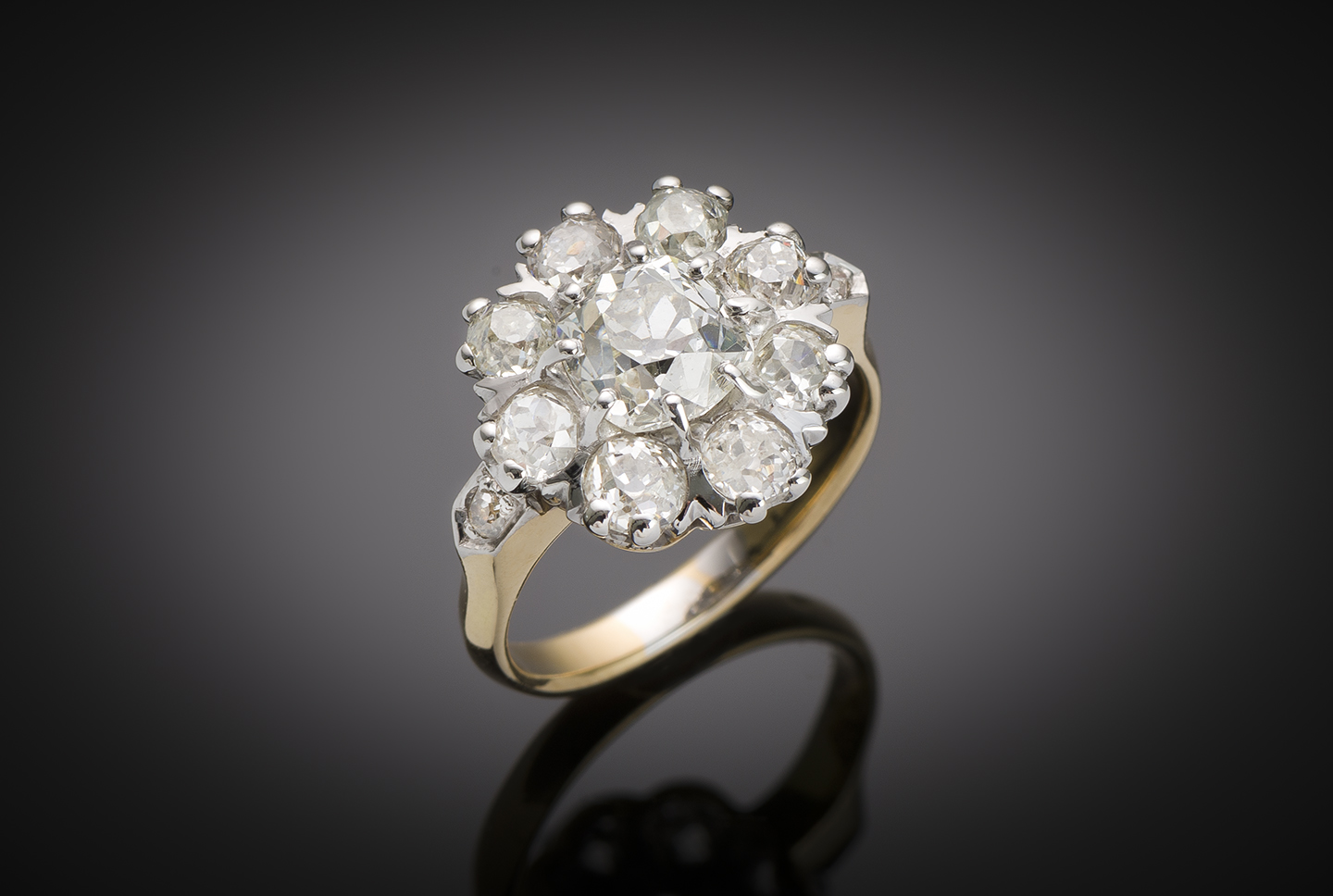 Bague diamants 2,80 carats (centre 1,82 carat) début XXe siècle-1