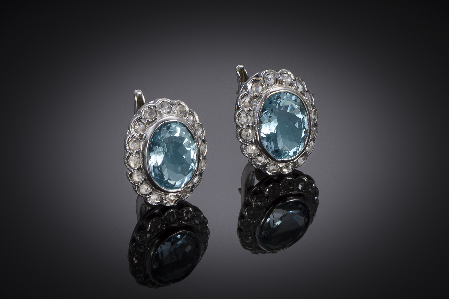 Boucles d’oreilles aigues-marines diamants-1