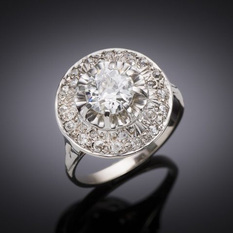 Bague Art déco diamants (1,60 carat, centre 1,05 carat)