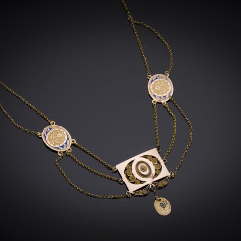 Collier dit « esclavage » émaillé début XIXe siècle – Poinçon tête de bélier