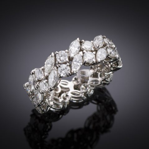 Alliance diamants brillant et marquise (4 carats)