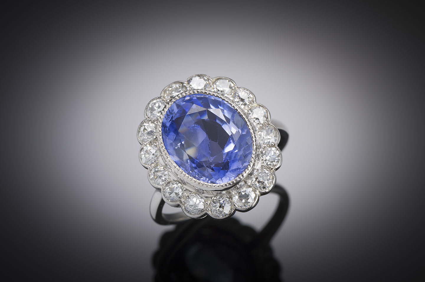 Bague Art d co saphir naturel non chauff de 9 75 carats