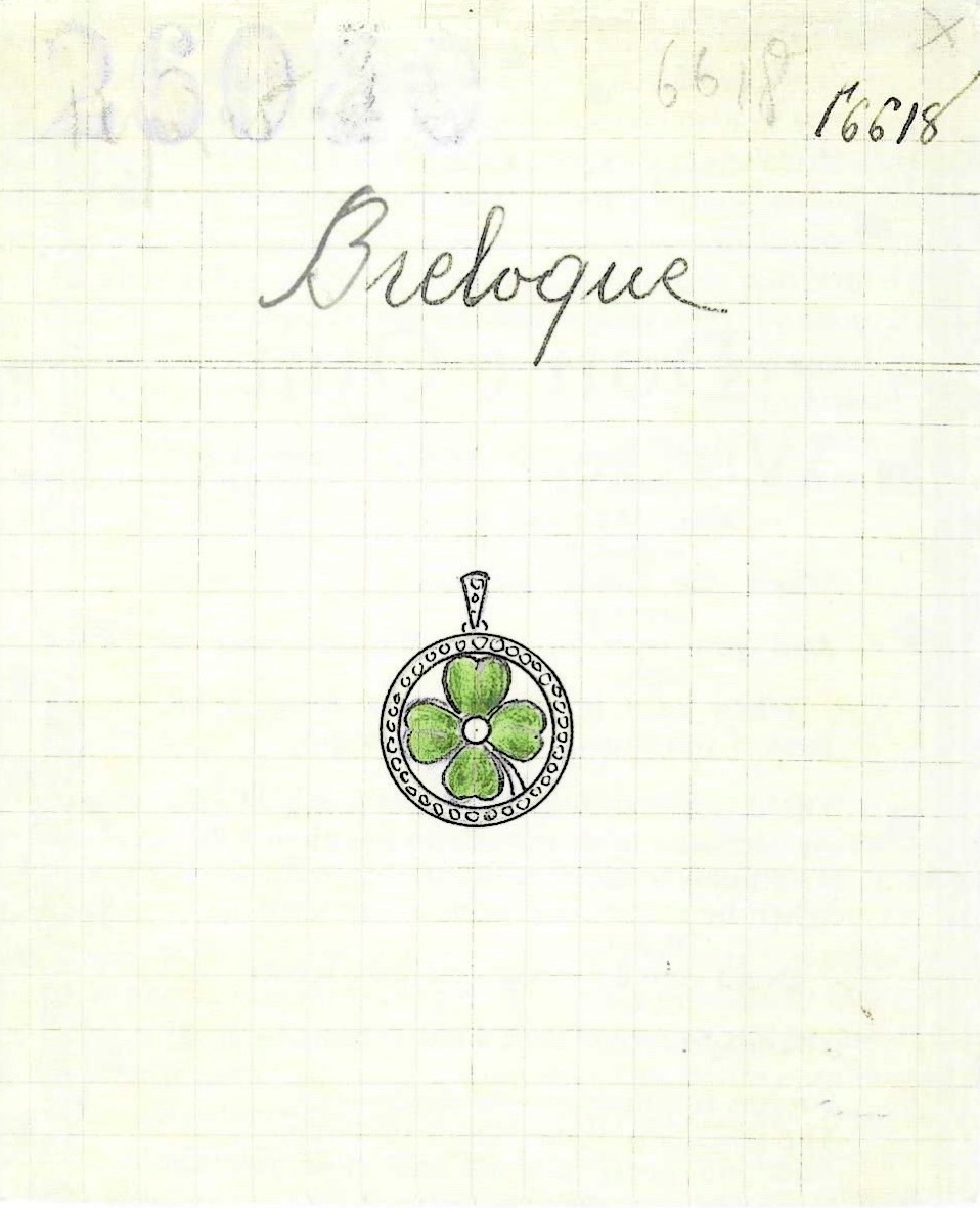Pendentif Van Cleef & Arpels vers 1950, trèfle à quatre feuilles diamants, pré-Alhambra (poinçon de maître Georges Lenfant)-3