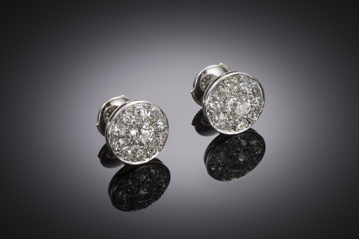 Boucles d’oreilles diamants (1,20 carat) Art déco-1