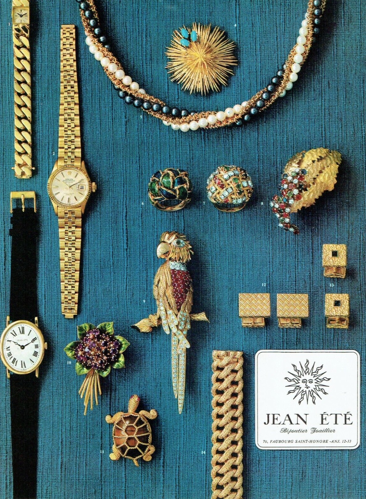 Bague vintage Jean Été corail et chrysoprase vers 1960 – 1970-4