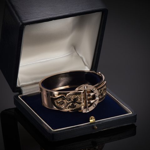 Bracelet « ceinture » diamants époque Napoléon III (poinçon : tête de cheval)