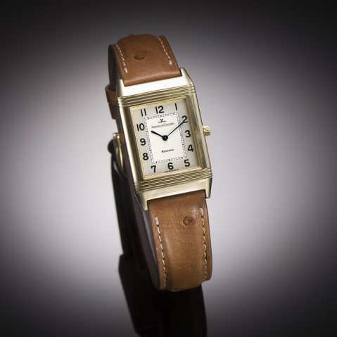 Montre Jaeger-LeCoultre Reverso classique en or, mouvement mécanique – Révision janvier 2024