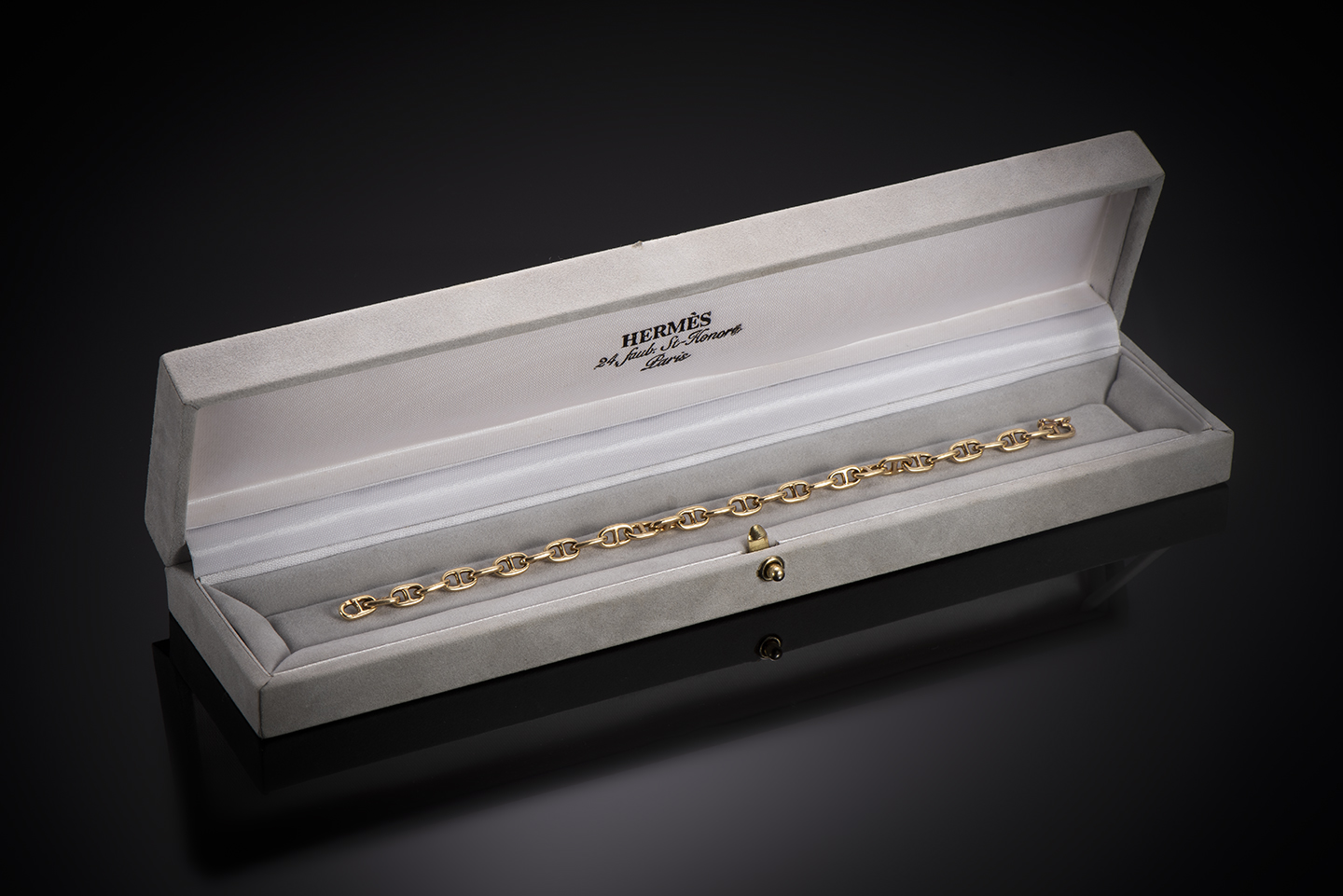 Bracelet Hermès vintage chaîne d’ancre en or-1