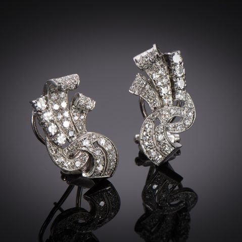 Boucles d’oreilles diamants vers 1950