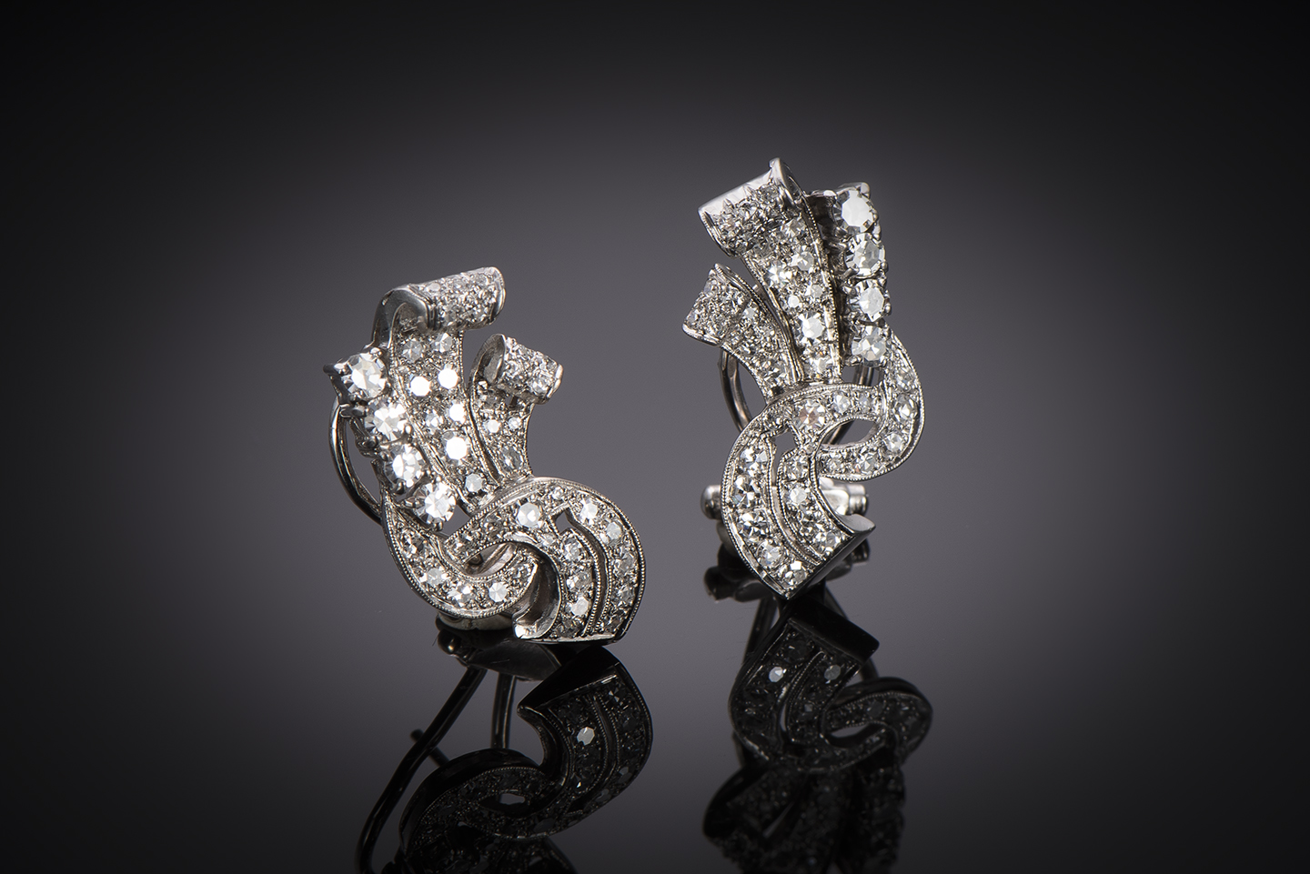 Boucles d’oreilles diamants vers 1950-1