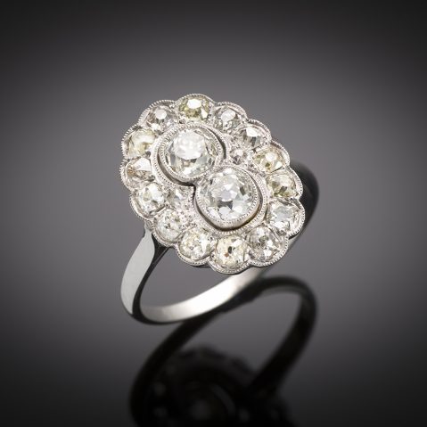 Bague Art déco diamants (2,60 carats). Travail français J. Naton vers 1930.