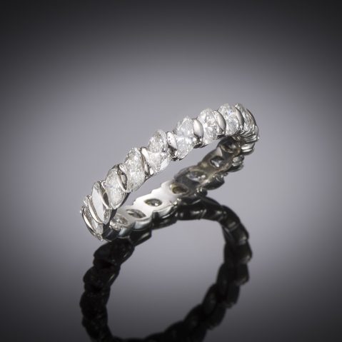 Alliance Van Cleef & Arpels diamants marquise (3,15 carats, D-E / IF-VVS) en platine