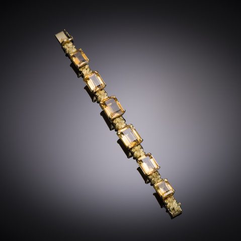 Bracelet vintage citrines (environ 30 carats)