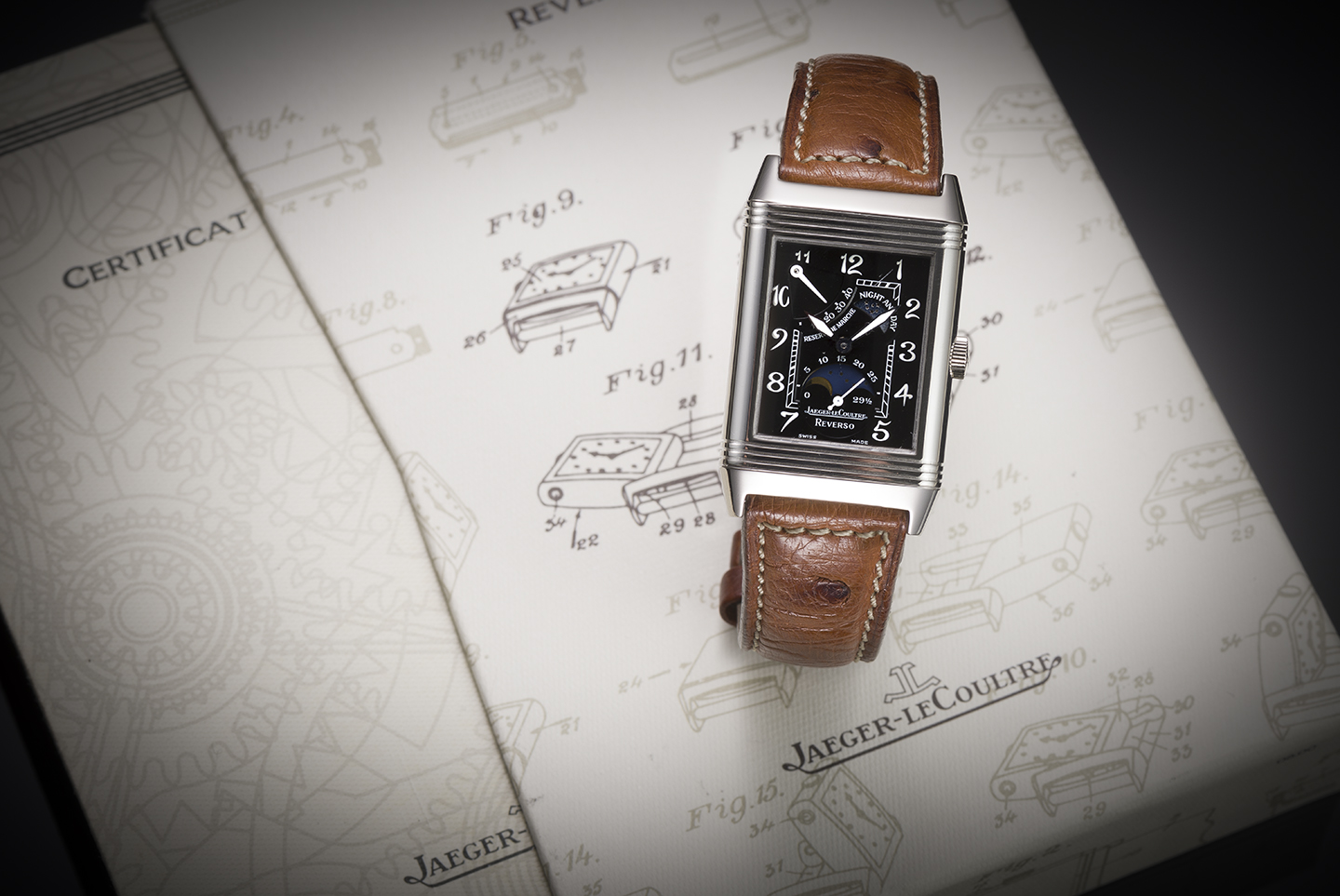 Montre Jaeger-LeCoultre Reverso Sun Moon or blanc (Full set) – Révision mars 2024-1