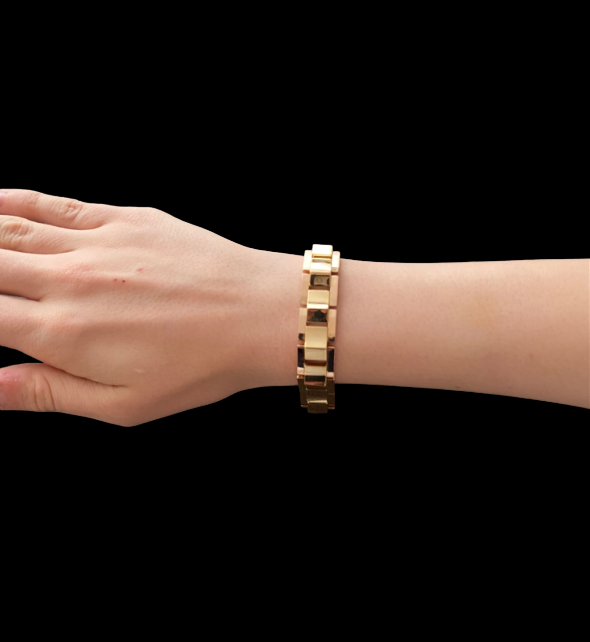 Bracelet « Tank » en or. Travail français vers 1940.-2