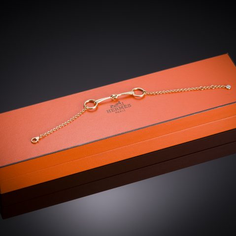 Bracelet Hermès filet d’or diamant