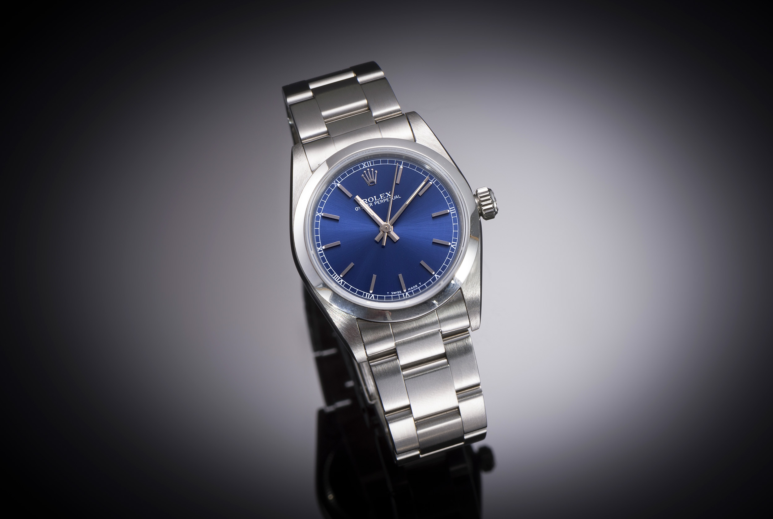Montre Rolex Oyster Perpetual lady cadran bleu 31 mm-1