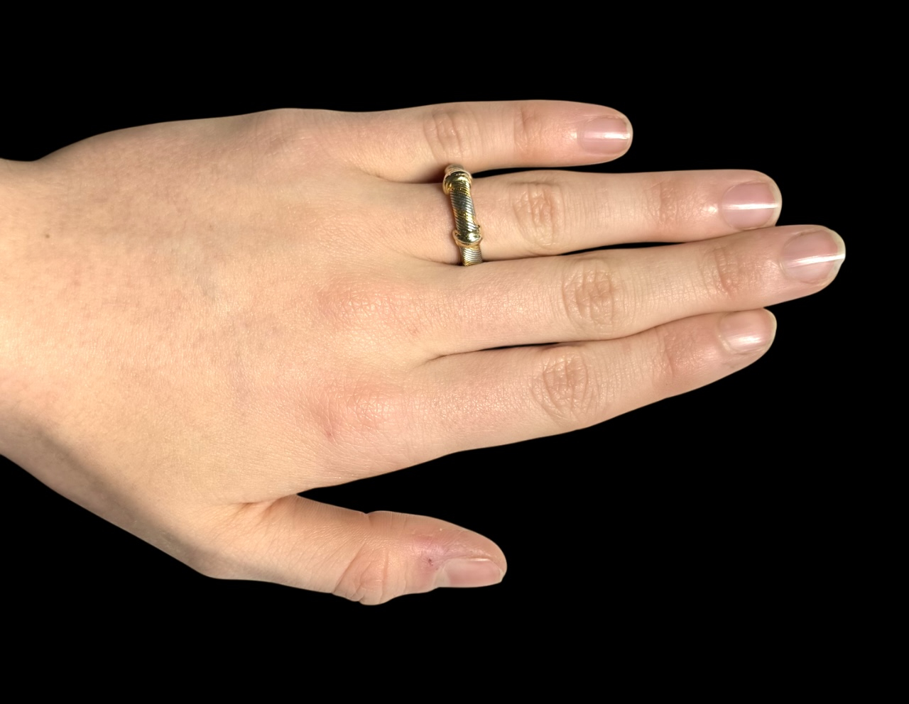 Bague Cartier vintage or acier – Taille 52-2