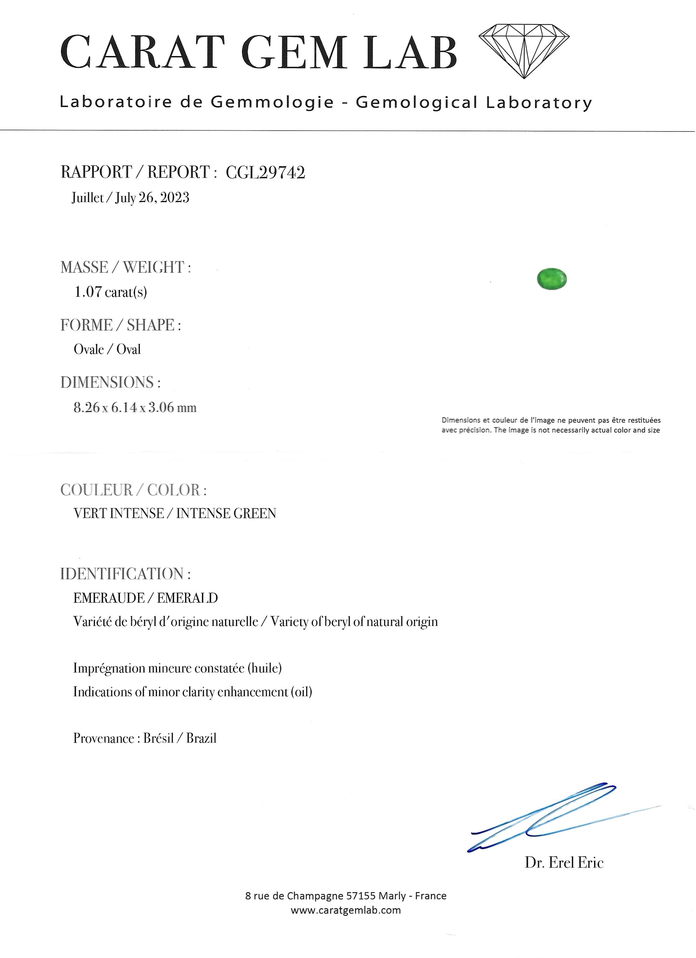 Bague Art déco émeraude vert intense (certificat laboratoire) et diamants sur platine-4