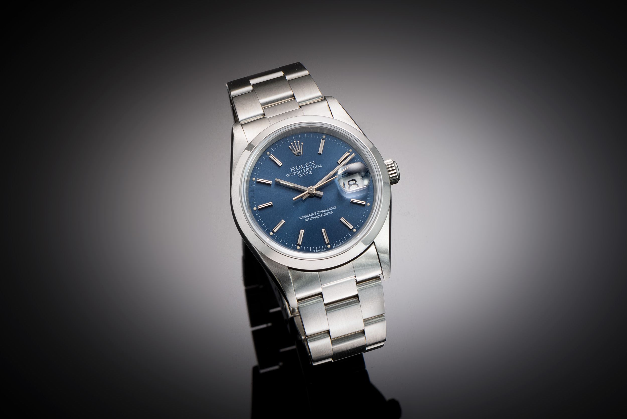 Montre Rolex Oyster Perpetual Date cadran bleu (full set) – Révision janvier 2025-1