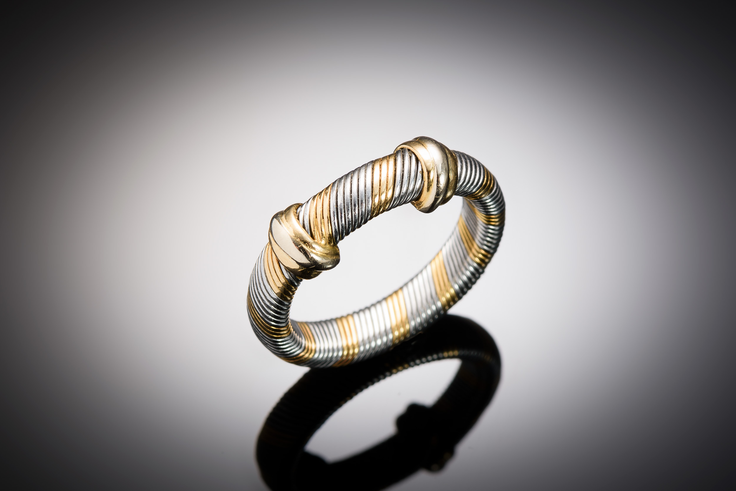 Bague Cartier vintage or acier – Taille 52-1