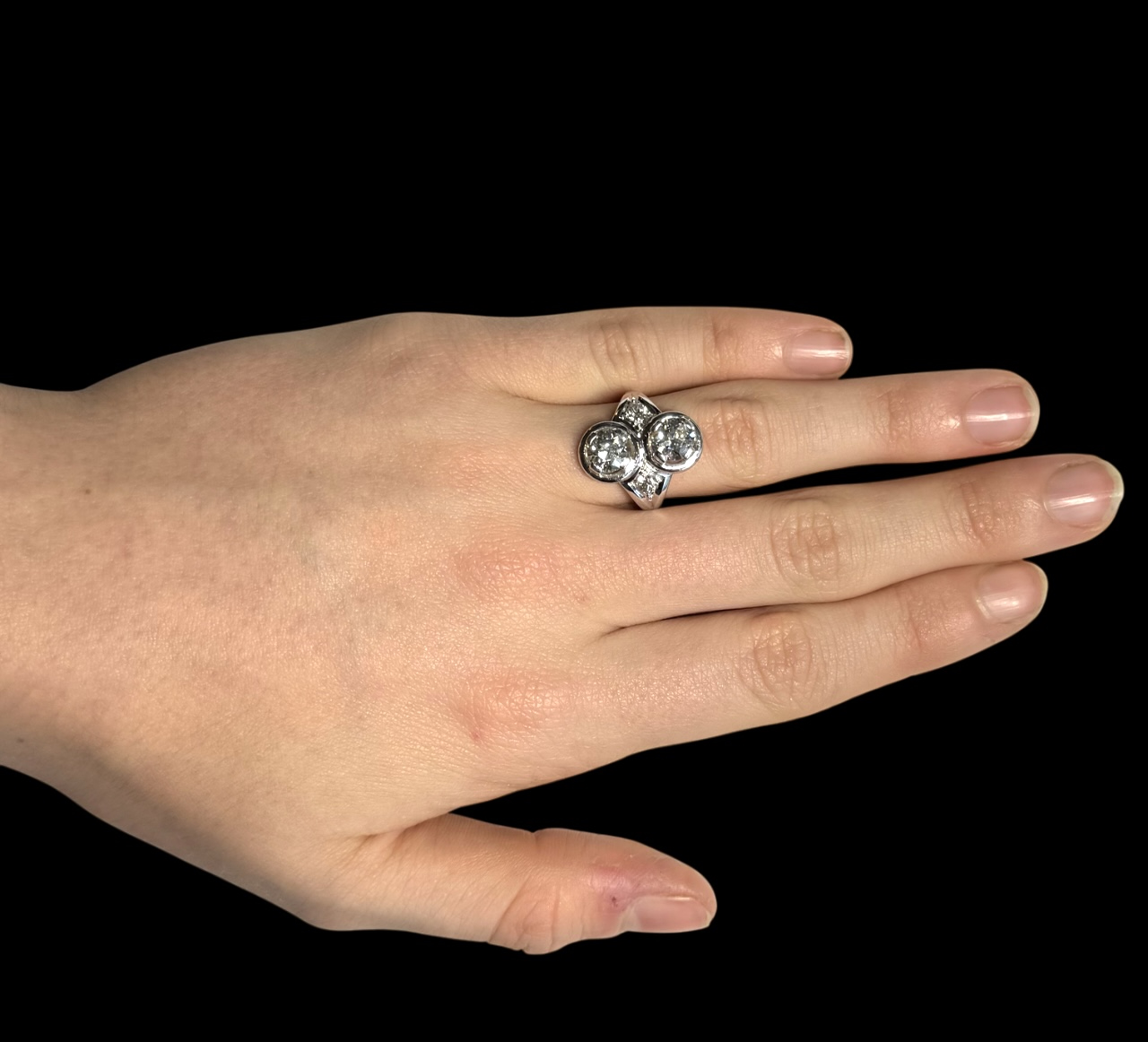 Bague Art déco diamants 2,20 carats dont principaux 2 x 1 carat-2