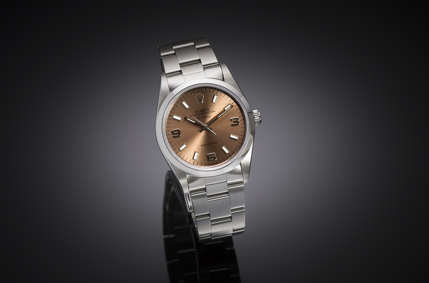 Montre Rolex Airking cadran saumon-1