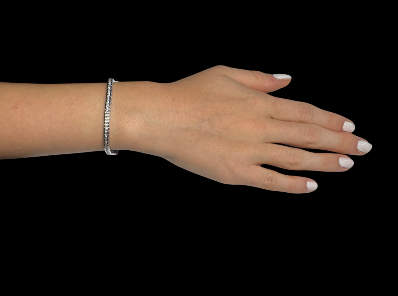 Bracelet ligne diamants (3 carats)-2